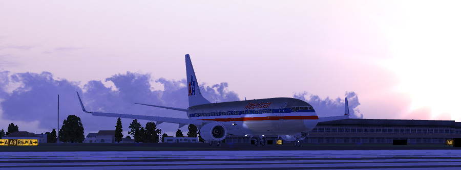 Waiting to take the runway for departure