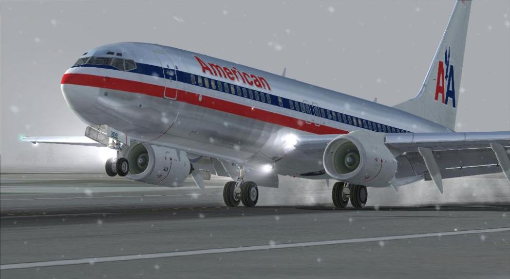 Snowy arrival into Chicago...