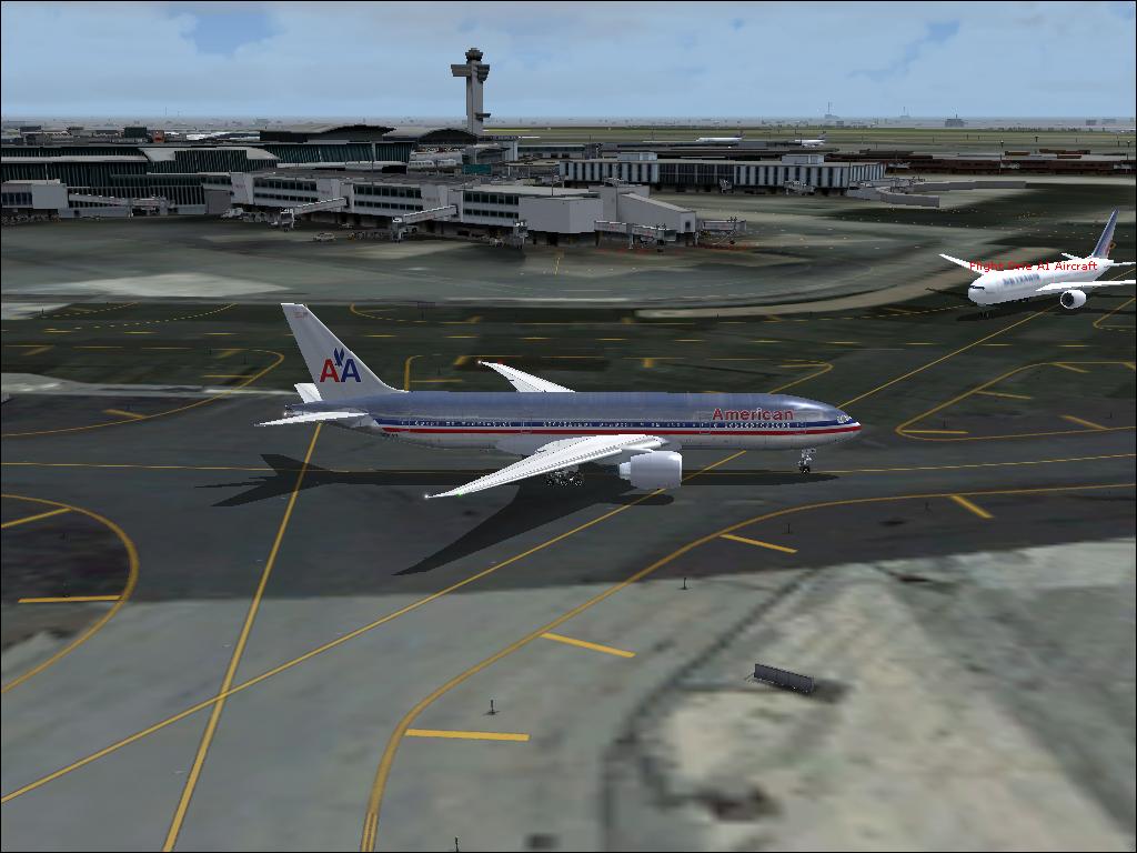 Taxing to the runway. An Air France 777 has just arrived...