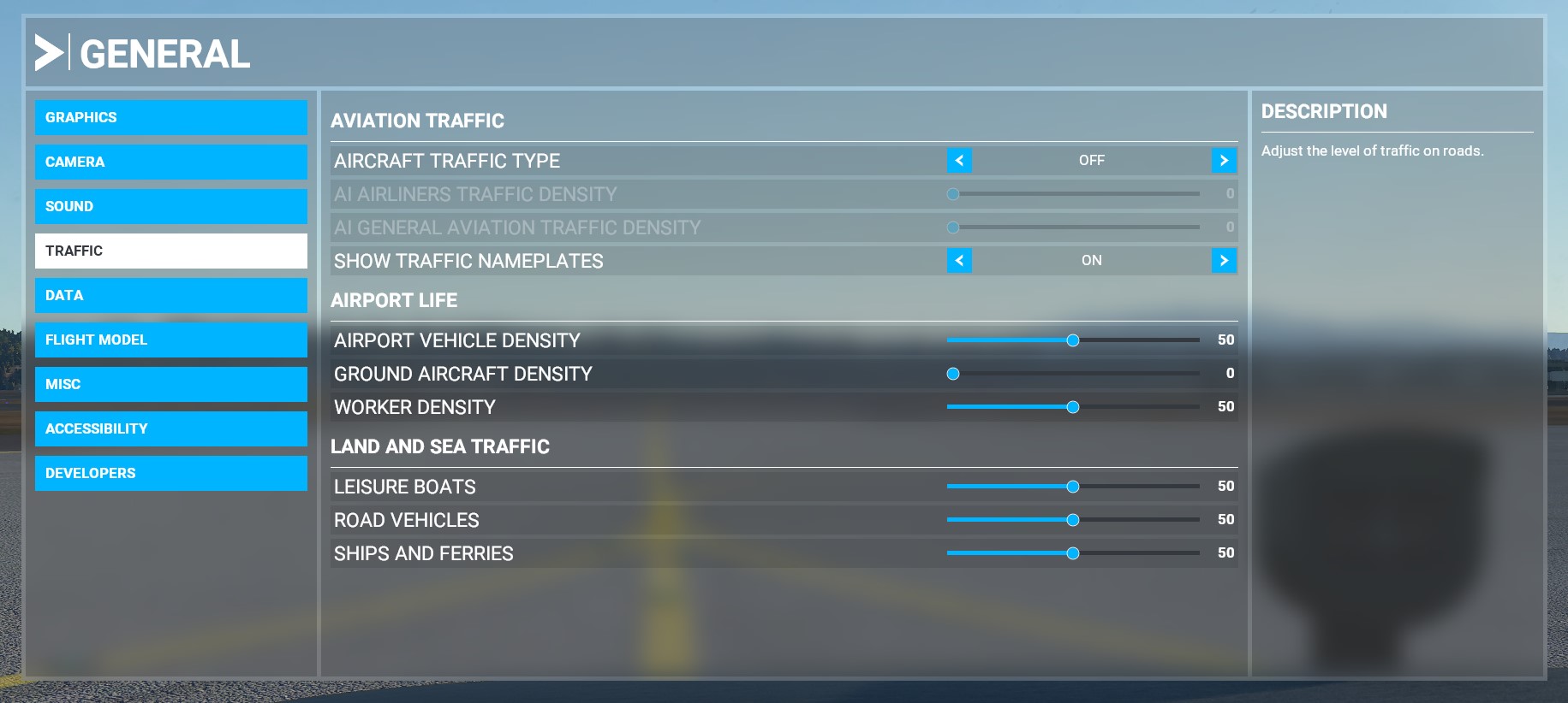 MSFS 2020 OPTIONS GENERAL TRAFFIC Settings for Vatsim.jpg